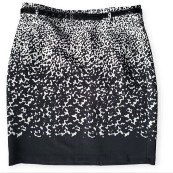 Rickis Black White Midi Skirt Size 16 - Picture 2 of 6